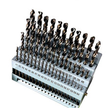 Industriegürtiger Vollschleifer mit Klein-Twist-Drill 60 PC Hochgeschwindigkeitsstahl-Rundschafts-Bohrbox mit Schaftnummer-Bohrbox