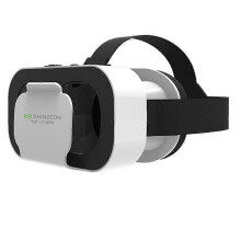VR SHINECON BOX 5 Mini VR Brille 3D Brille Virtual Reality Brille VR Headset für Google Cardboard Smartp White