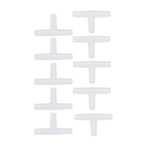 Πλαστικό Tee Shape Aquarium 3-Way Air Valve Connectors 10 τμχ Λευκό