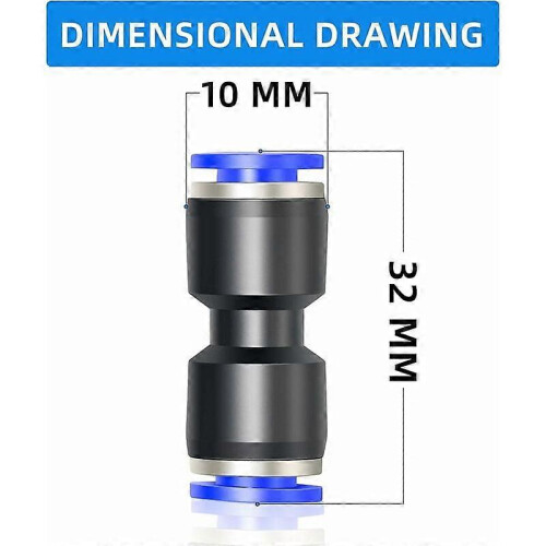 10 pezzi blu 4mm OD Straight Push To Connect Connects (PU-4) 1