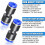 10 pezzi blu 4mm OD Straight Push To Connect Connects (PU-4) 4