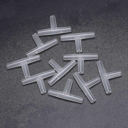 Πλαστικό Tee Shape Aquarium 3-Way Air Valve Connectors 10 τμχ Λευκό 1