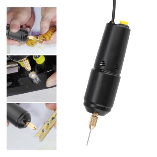 Mini USB Electric Drill, 5V, Black, 11000rpm, 3 Bits 2