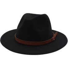 Chapéu Fedora de feltro de lã para homens e mulheres Chapéu Fedora Panama de aba larga vintage de inverno com fivela de cinto, escolha de 2