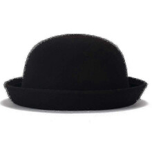 Chapéu de feltro de feltro de lã para mulheres, Mulheres da Moda, Bowler Derby de Cor Sólida