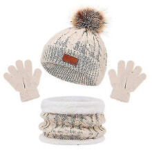 Vinterlue, luer, skjerf, hanskesett, varm fleece, strikket vinterluer, halsskjerfsett, vintergaver til kvinner menn