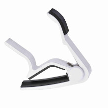 Quick Change Clamp Folk Guitar Capo with Built-in Tuner Portable White