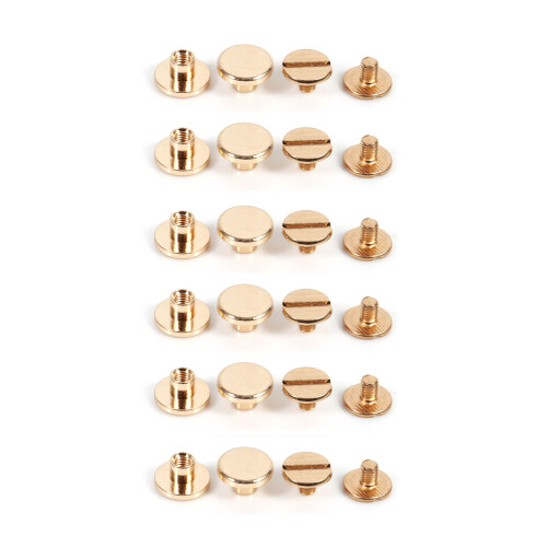 10x Solid Brass Screw Studs for Belts