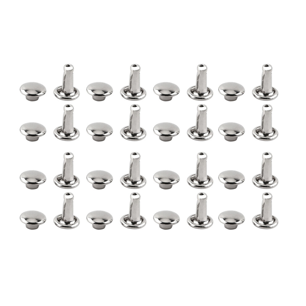 Double Cap Rivets 100Pcs For Leather Repairs And Craft Projects 5021393121351
