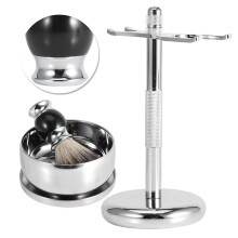 Men's Shaving Tool Kit with Faux Badger Brush, Alloy Bowl & Stainless Steel Stand