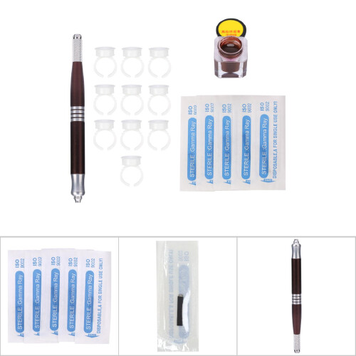 Microblading Tattoo Pen Set Light Coffee with Pigment & Needles 2