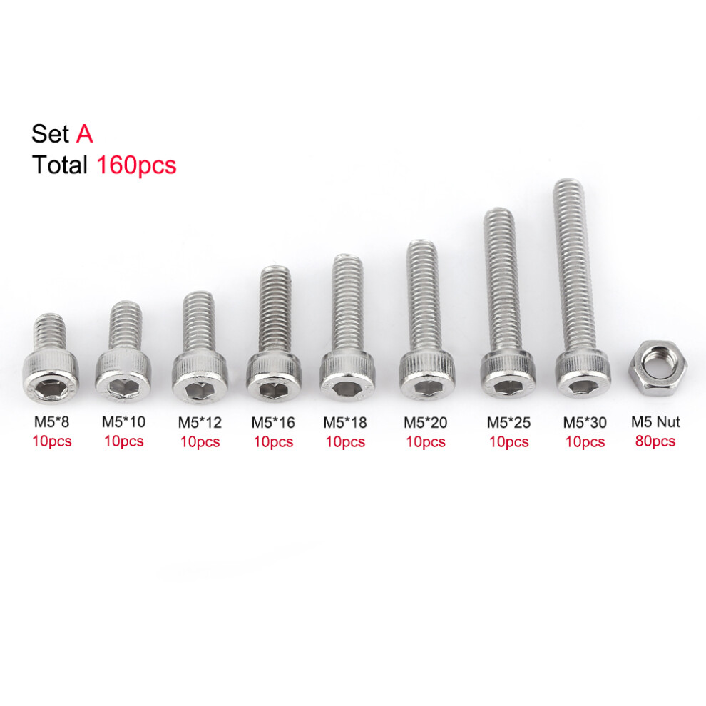 M5 SS304 Hex Socket Fastener Set
