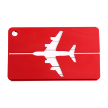 Travel Baggage Tags 2PCS – Aluminium Suitcase ID Labels for Luggage Red