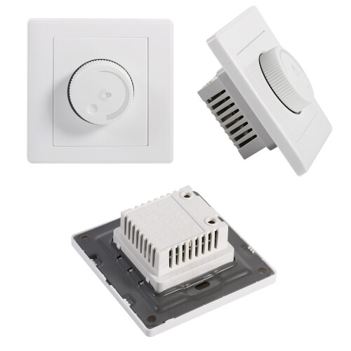 Wall Mount Rotating Dimmer Switch 150W for Incandescent Light, White
