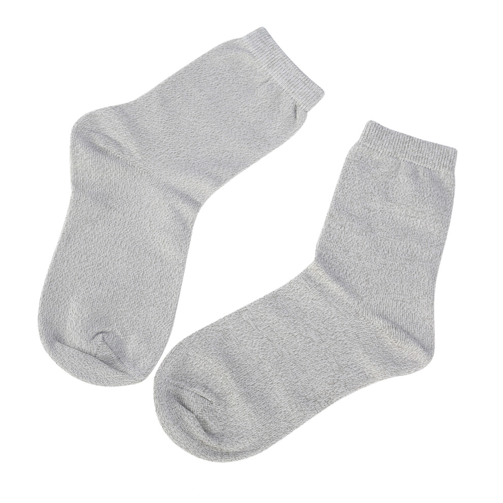 Grey Pair Conductive Socks For Microcurrent Pain Relief Â Long Fit