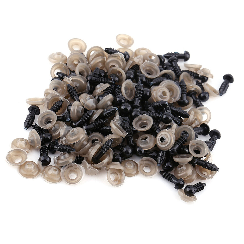 Black 6Mm Plastic Doll Eyes 100Pcs For Animal Toy And Felting Crafts 4631393035223