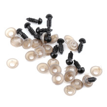 100 Pcs Black Plastic Doll Eyes 6mm Pack