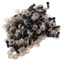 Plastic Doll Eyes for Craft 6mm Black 100pcs Teddy Bear Animal Toy Accessories
