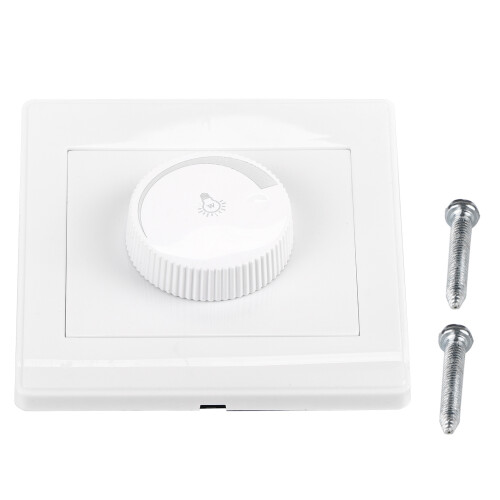 Wall Mount Rotating Dimmer Switch 150W for Incandescent Light, White 1