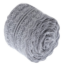 10m Grey Lace Ribbon 4.5cm Wide for DIY Crafts & Decor
