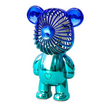 USB-Lüfter Silent Cool Wiederaufladbarer elektroplattierter Cartoon Bear Mini Elektrotisch Handheld USB-Lüfter für Schlafsäle