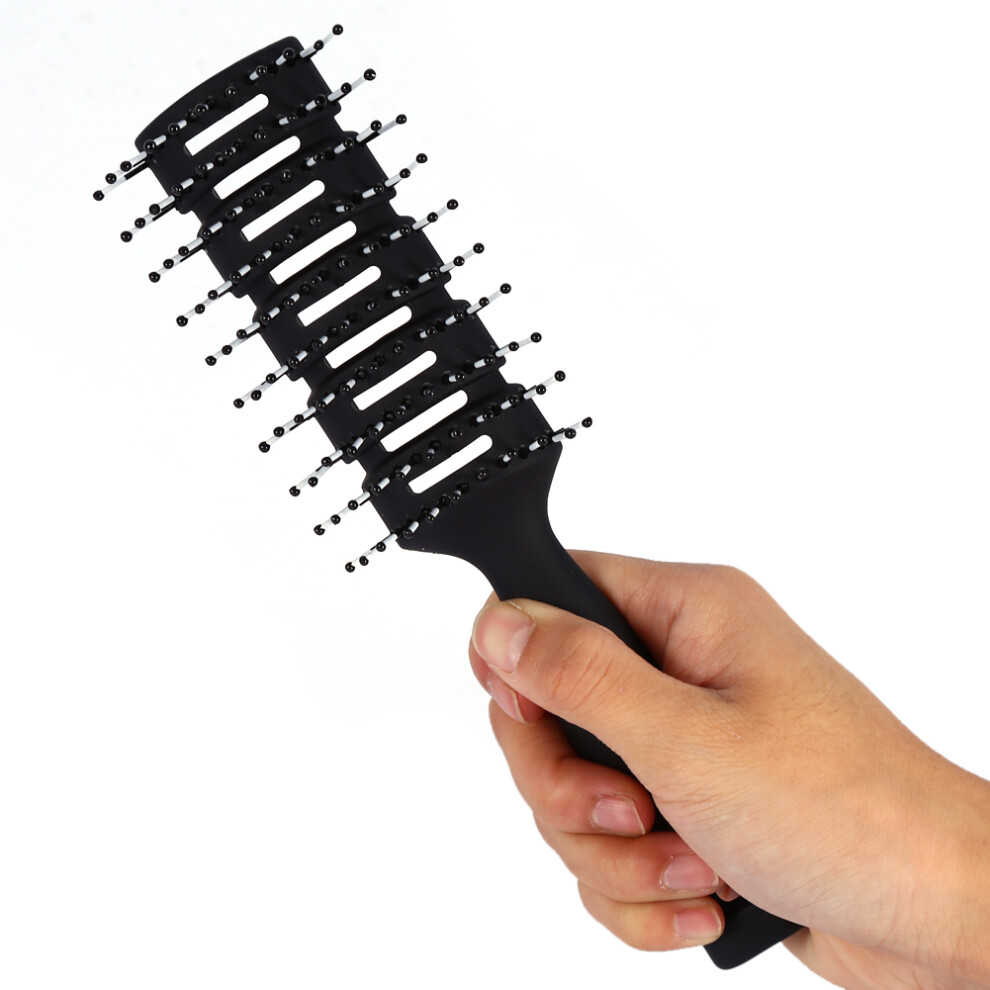 Professional Black Anti-Static Hair Comb for Scalp Care, 20.5cm