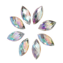 White Horse Eye Flatback Acrylic Rhinestones for Craft 10mm Scrapbooking