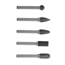 5 Pcs Tungsten Steel Rotary Burr Bits Kit 6mm Shank 10mm Head