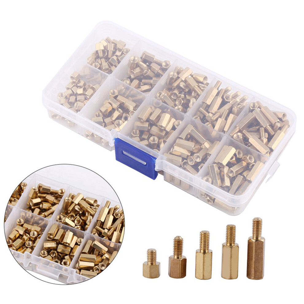 300Pcs M3 Brass Standoffs Set Hex Male Female Pcb Spacer Assortment 6931393127354