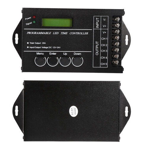 Programmable DC12/24V LED Timer Controller 20A 5 Channels with USB Cable