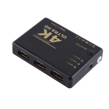 4K Ultra HD 3-Port HDMI Switch Amplifier with Remote Control, Compact Size