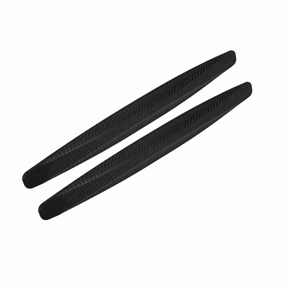 2Pcs Carbon Fiber Style Bumper Protectors 40.7X5.2cm Car Scratch Guards Black 8791393038795