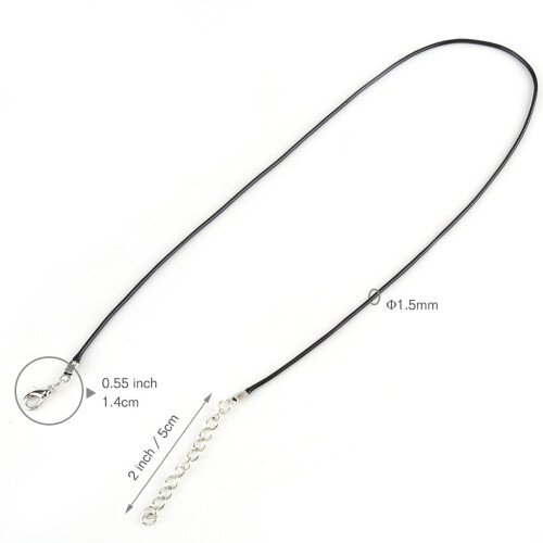 10pcs Adjustable Wax Rope Necklace Cord String 18inch Black 1