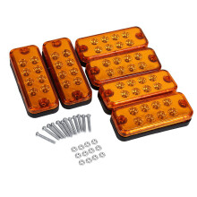 6pcs 8 LED Yellow Side Marker Lights for Truck Trailer 9.5x4cm