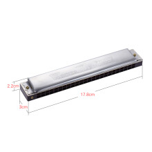 Tremolo 24-Hole Harmonica W-24 in Key of C Ideal for Beginner Musicians