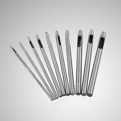 Hollow Punch Leather Tool Set 10pcs for Belt Making 0.5-5mm Diameter 2
