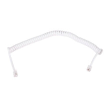 1,5M 4,9 Fuß weißes, dehnbares RJ9 4P4C Telefon-Kabelkabel mit Coiled Cable
