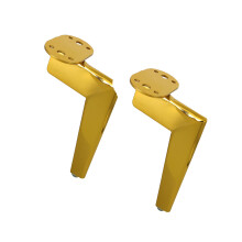"7" Shaped Sofa Leg Metal Furniture Support Feet In-Gold 17cm
