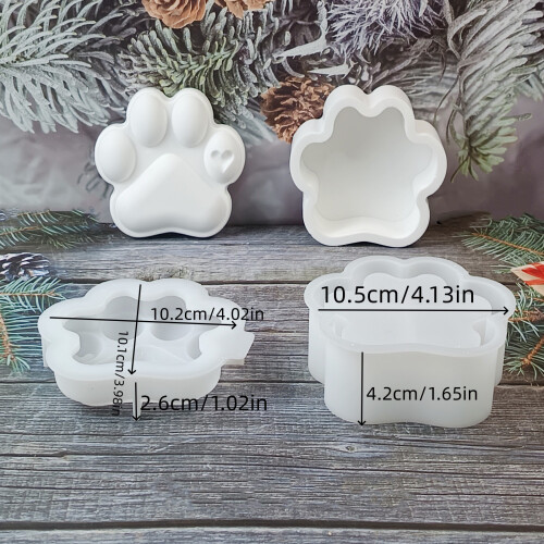 Dog Paw Shape Silicone Mold Storage Box Moulds Suitable for 2