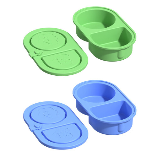 Silicone Snacks Container Double Compartment Seasoning Dispenser