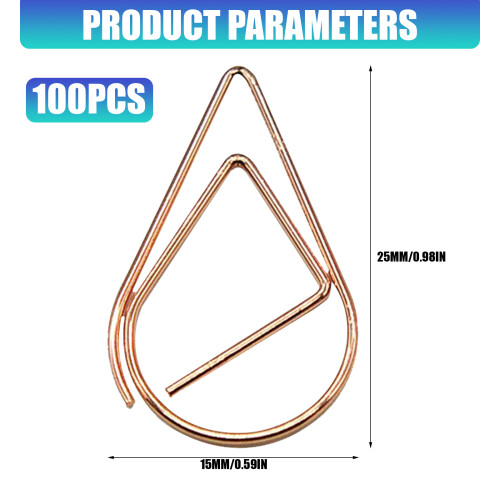 100Pcs Assorted Shape Fashion Multifunctional Paper Clips-gold 2