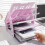 Kunststoff-Bücherständer, verstellbare Buchstützen,-Pink M 5