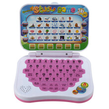 Kids Bilingual Educational Laptop Toy, LED, 15.5*12*4cm, Pink/Red/Green