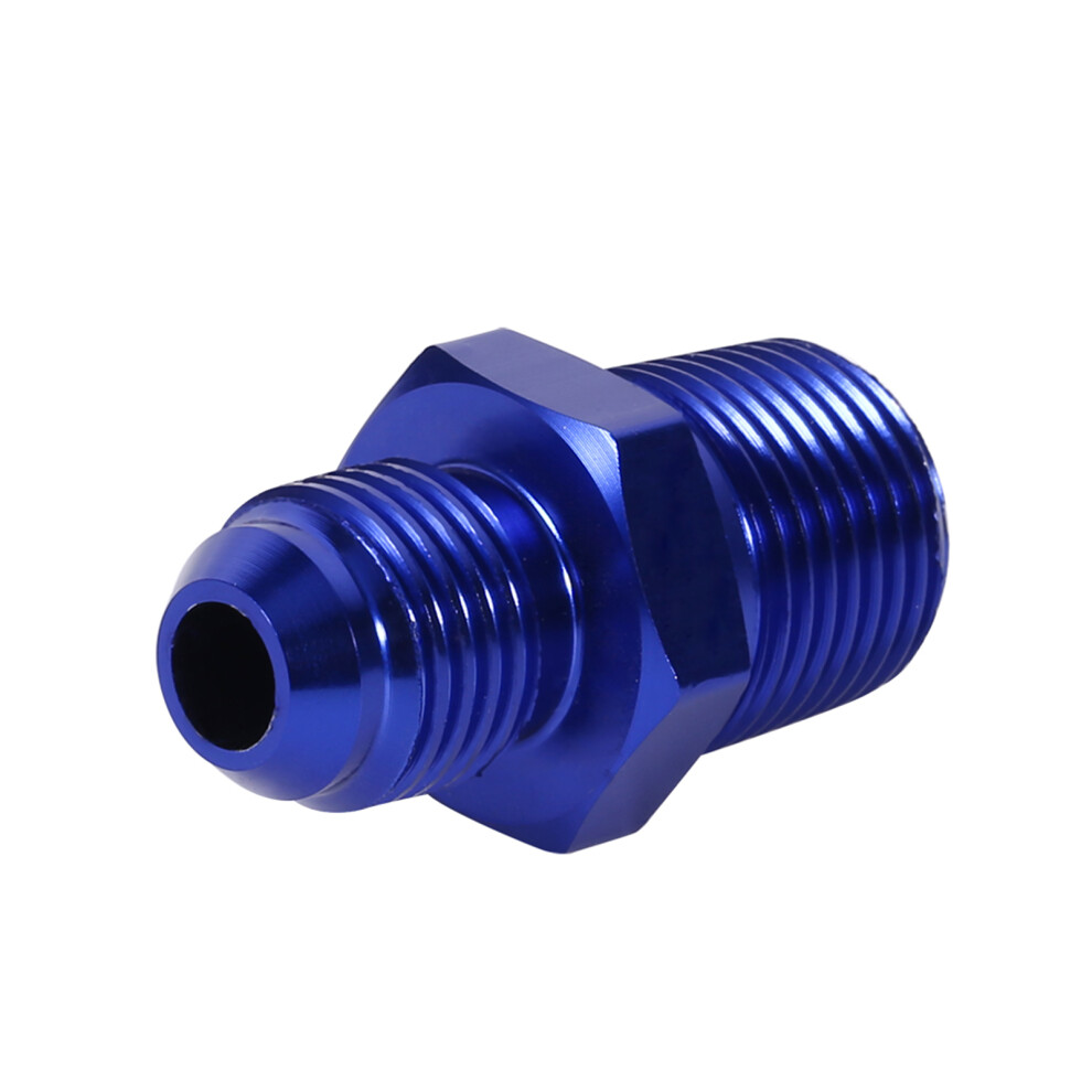 Aluminum An6 To 3/8" Npt Fuel Fitting Adapter Precision Machined Blue 4921393136076