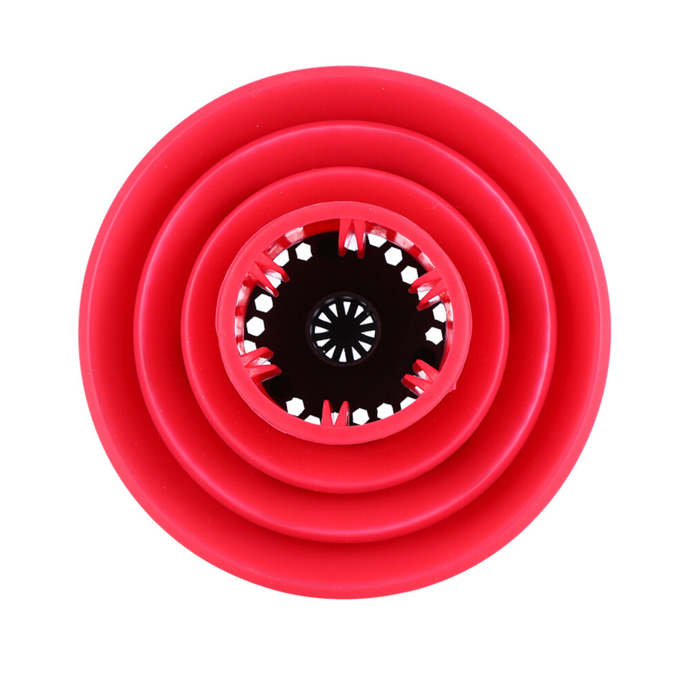 Red Silicone Folding Hair Diffuser For Most Hair Dryers, Compact