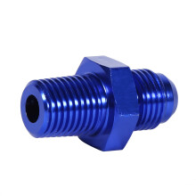 Aluminium AN6 To NPT 1/4” Fuel Fittings Straight Adaptor - Blue Car Part