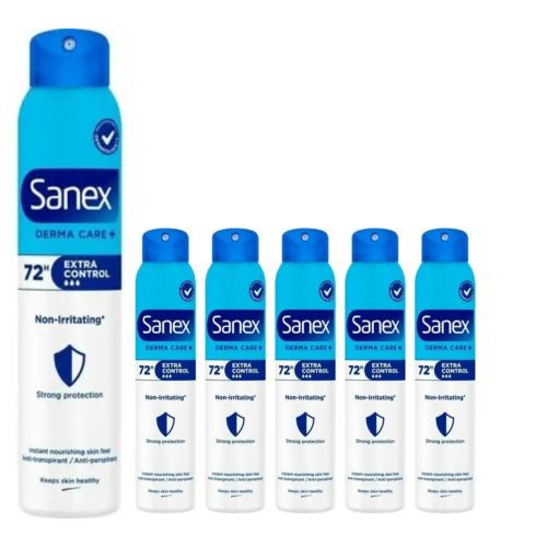 Sanex 6 x 200ml Sanex Dermo EXTRA CONTROL Antiperspirant Deodorant Body Spray