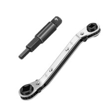 HVAC-Service-Schraubenschlüssel Klimaanlagenventil-Ratschenschlüssel (1/4 Zoll, 3/8 Zoll, 3/16 Zoll, 5/16 Zoll) mit Sechskant-Adapter