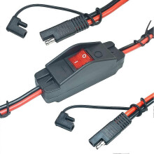 30A 12V SAE-Konverterkabel mit Ein/Aus-Schalter, 10AWG 2-polige SAE-zu-SAE-Kabelkabel, Schnellverbindung mit Staubkappe