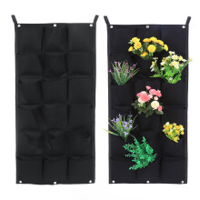 Vertical Felt Garden Planter Wall Bag 7/12/16/18 Pockets 100*50CM Black